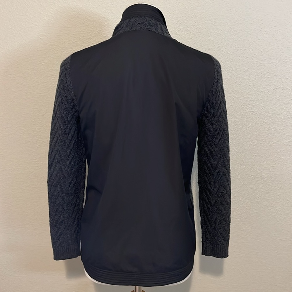 Lafayette 148 New York Charcoal Chevron Knit Open-Front Blazer - Picture 3 of 10